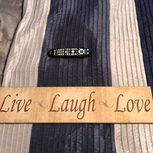 Live, laugh,over sign.